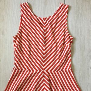 Banana republic- Coral stripe peplum top
